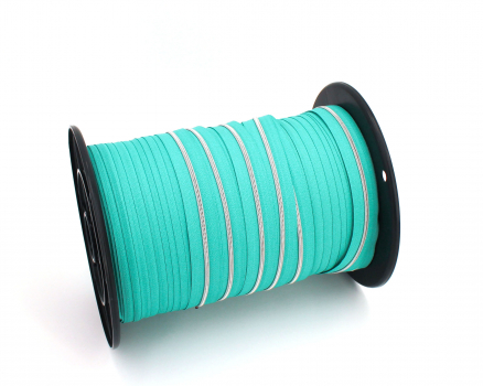 Endlosreißverschluss metallisiert schmal mint/ silber (1m)